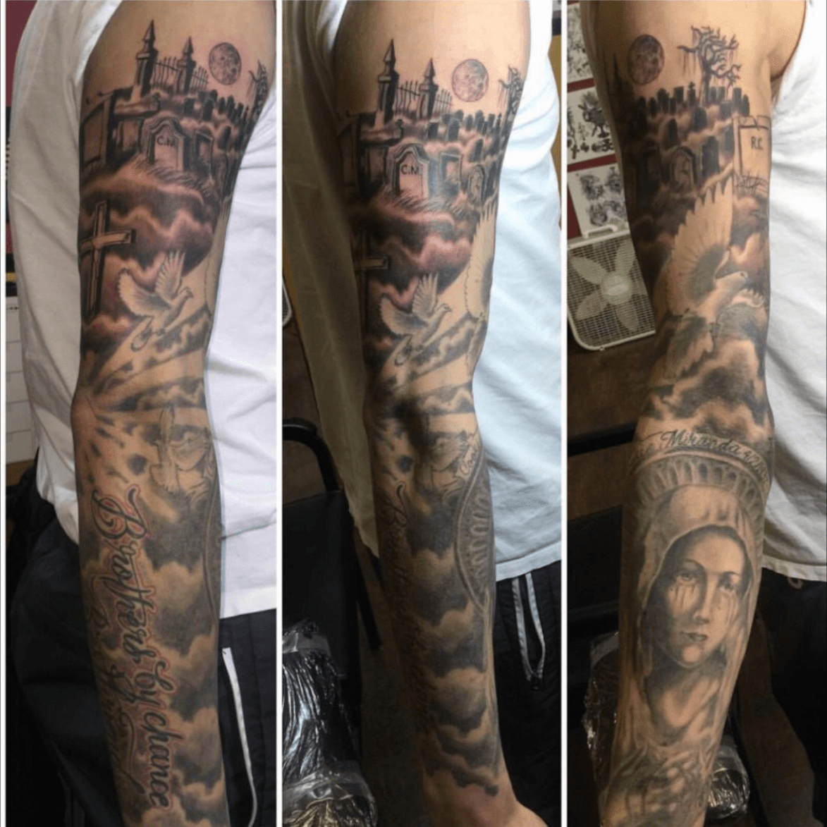 Tattoo uploaded by Jay Jay • Upper arm section of my sleeve 💉💉💉  #birds #tattoo #clouds #men #sun #sleeve • Tattoodo