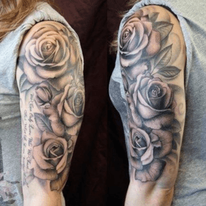 Rose tattoos in a half sleeve #rose 