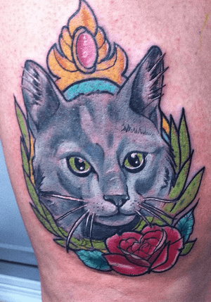 #cat #cattattoo #neotraditional #neotraditionaltattoo 