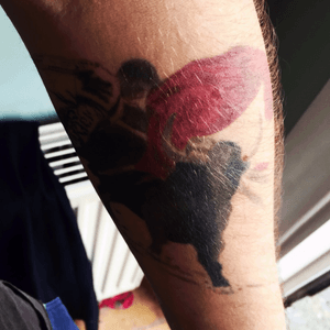 Start of my sleve done at Freedom Tattoos in Chroley #FreedomTattoosChorley #Sleeve #Spain #family #grandad #matador #bull #bullfight 