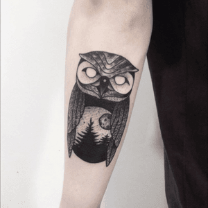 #owltattoo#owl#tattoo#armtattoo#blackwork 