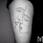 Single line tattoo by Moganji #blackwork #singleline #minimalist #lovetattoo 