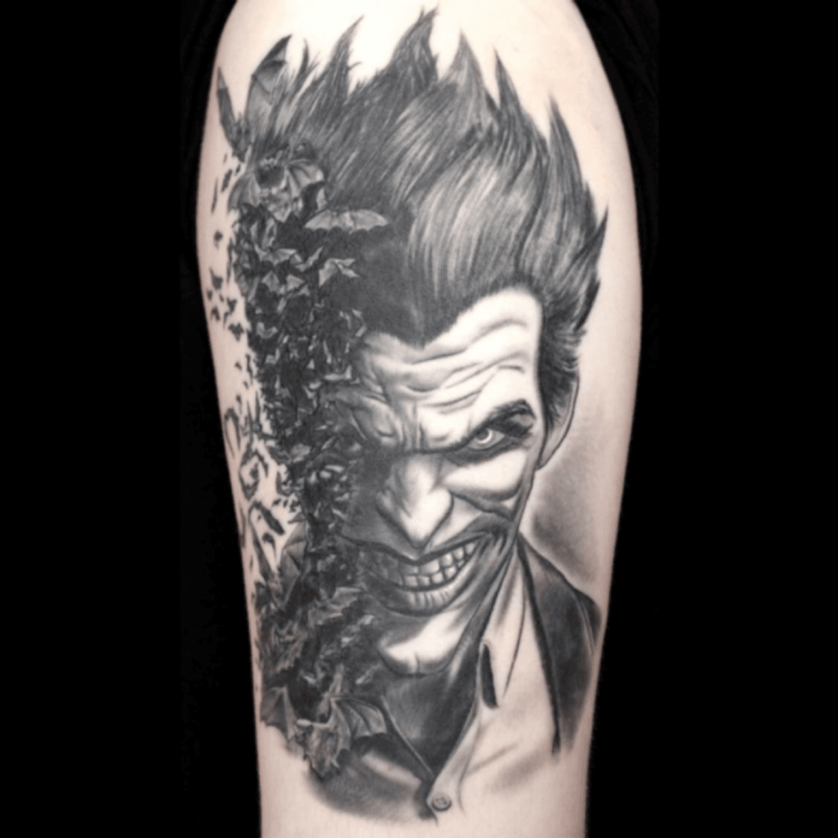 joker tattoos black and white