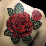 A simple red rose i tattooed in Brisbane. #rose #rosetattoo #lizvenom #roses #floral #floraltattoo #flowertattoo #femininetattoo #femininetattoos #tattoosforgirls #botanical 