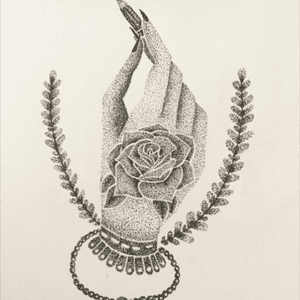 Traditional style ✍🏼 #handtattoo #rose #traditionaltattoo #stippling #pointillism #hand #drawing #tattooartist 