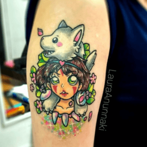 Princess Mononoke tattoo #studioghibli #wolf 