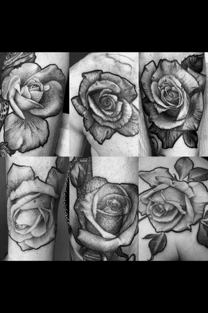 Black and grey realistic roses