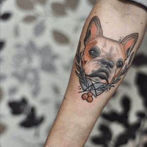 French Bulldog Neo Traditional. #traditionaltattoo #NeoTraditional #traditionaltattoo #tattoo #tattoodo #amazontattoo #neotradeu #neotraditionaltattooers