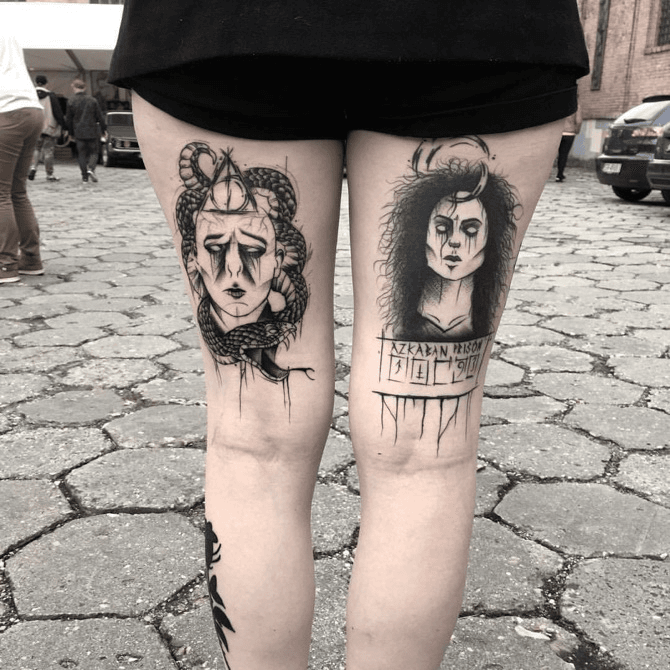 Olympus Tattoo Studio  Bellatrix Lestrange tattoo done by  tattoobilljohenning Bill Is looking to do more portraits and moviethemed  tattoos If you have any interest in a piece like this visit his
