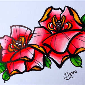 New School Rose drawing. Hoffe es gefällt euch genau so gut wie mir 😃.#rose #newschool #tattoo #drawing #color #red #moko #tattoostudio #merzig