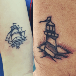 #lighthouse #sailingship #tattoo #italy #dad #dauther #blackAndWhite 