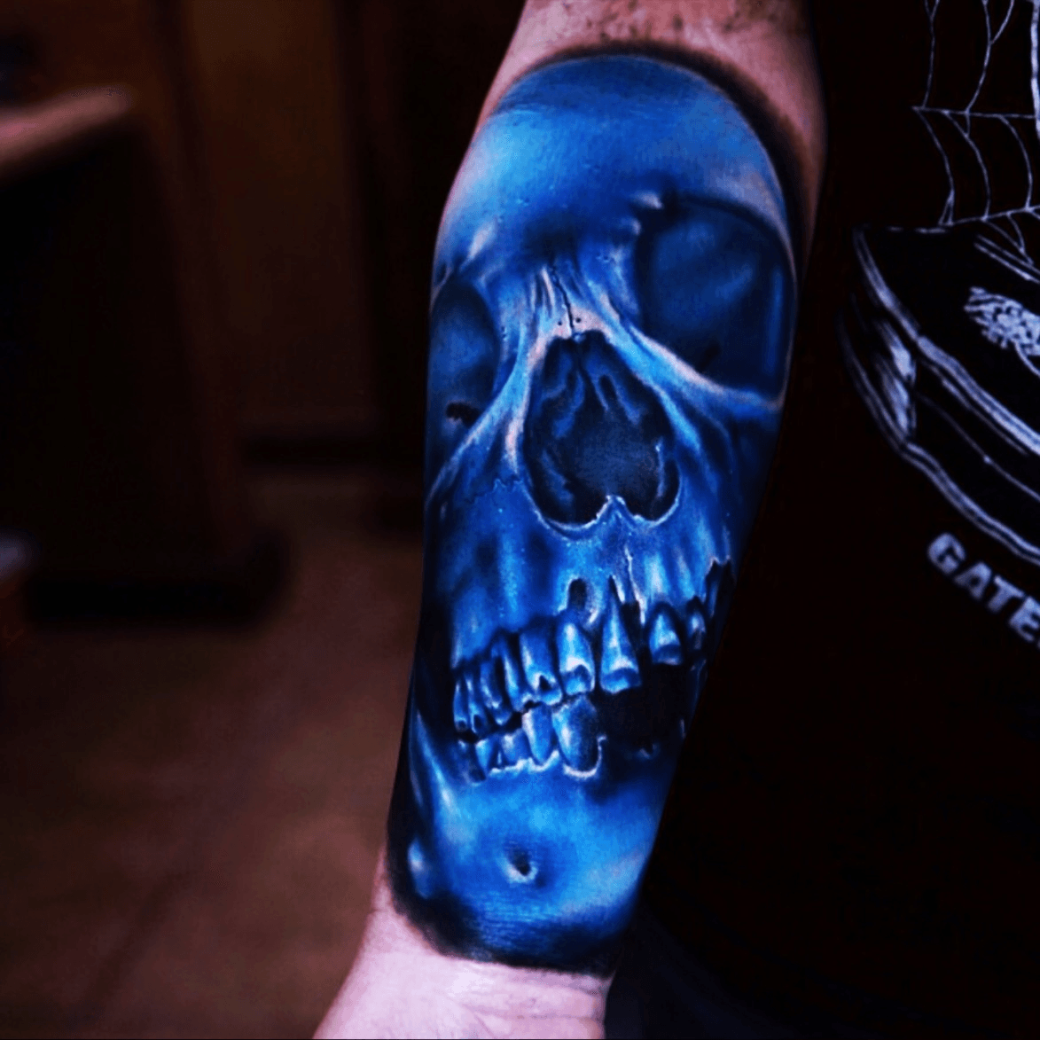 Cadillac Custom Tattoo  Piercing  Glowing skull tattoo on the hand  Customer had seen a tattoo like this online so we made some changes to  personalize it and had a great