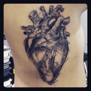 Sketchy heart #anatomicalheart #hearttattoo #sketchstyle #blackwork #ink #inklegacytattoos