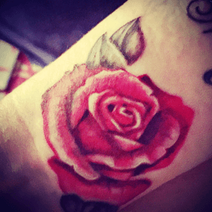 Red rose on my wrist ❤️ By Dom Drake at All Electric Tattoo Company, Highcliffe, UK