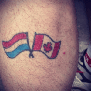 2nd tattoo. Also done by Dax, but at the time he did not have an employer. Did it at a friends house, in the kitchen over 3 chairs ;) #Canada #netherlands #mapleleaf 
