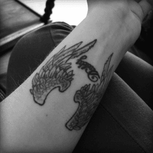 Memorial wings tattoo for my dad 