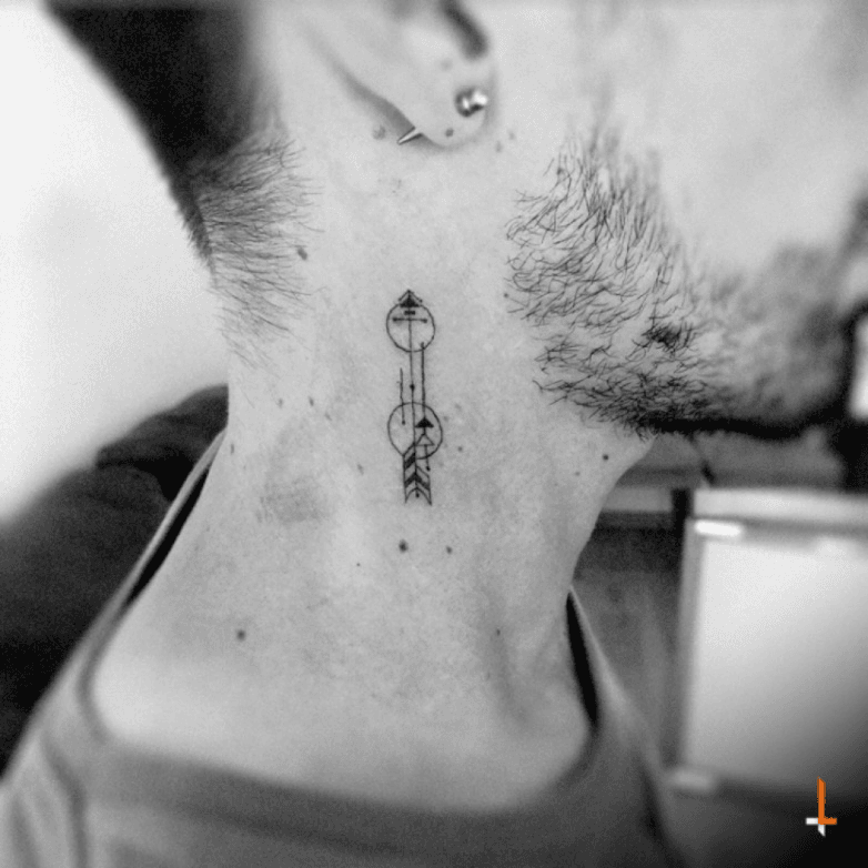 Tattoo uploaded by Lazlo DaSilva  No92 Arrows Through the Neck tattoo  littletattoo arrow arrows arrowtattoo necktattoo abstract geometric  geometry bylazlodasilva  Tattoodo