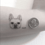 Sweet detailed puppy tattoo by Sanghyuk Ko #portraittattoo #dog #cute #finelines #delicate #blackwork 