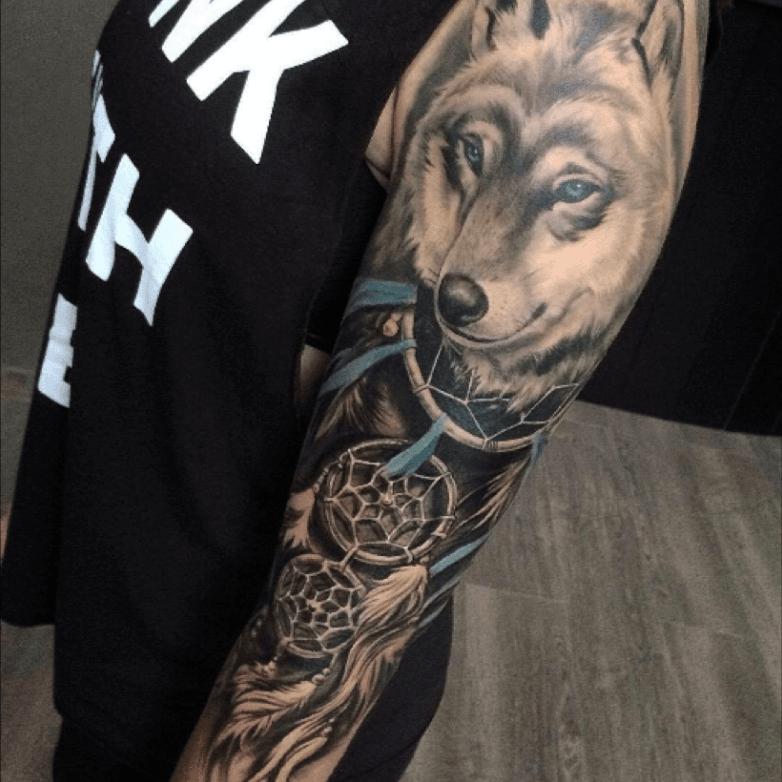 Wolf Dreamcatcher II tattoo design by RozThompsonArt on DeviantArt
