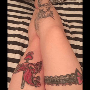 My Unicorn/Pegasus/Garter/Carousel Horse #tattoo #tattoos #tattooed #ink #inked #garter #unicorn #pegasus #carouselhorse 