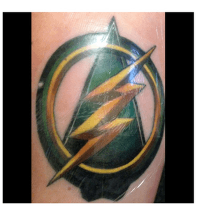 My new green arrow/flash tattoo i love it 
