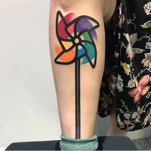 #abstract #color #windfan by #mambotattooer #lowerleg 