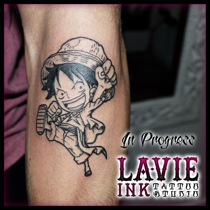 Tattoo uploaded by Sophi La Vie • Line work #line #linework #luffy ...