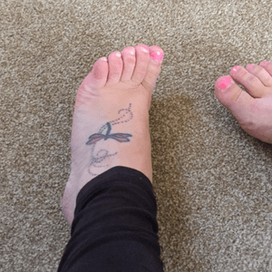 My dragonfly tat on left foot 