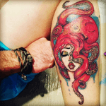 Octopus woman! #color #newschool #colortattoo #kissink 