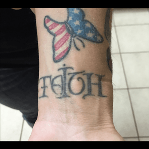 Hope/Faith Ambigram and butterfly