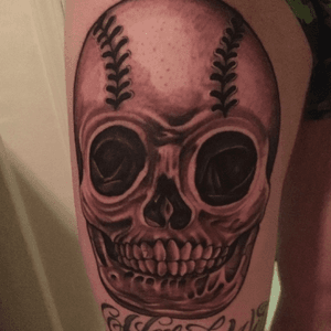 Baseball skull by Mike Harmon @tattoosby_mike