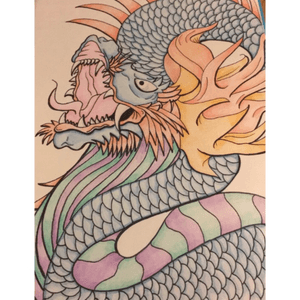A dragon i just finished up ☺️ #tattooflash #flashart 