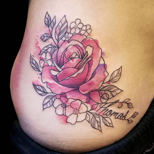 Tattoo by Hannah Clock.See more of Hannah's work: http://www.larktattoo.com/long-island-team-homepage/hannah-clock/.. . . .#watercolor #watercolortattoo #colortattoo #rose #rosetattoo #watercolorrose #watercolorrosetattoo #femaltattooer #femaletattooartist #hiptattoo #tattoo #tattoos #tat #tats #tatts #tatted #tattedup #tattoist #tattooed #inked #inkedup #ink #tattoooftheday #amazingink #bodyart #tattooig #tattoosofinstagram #instatats  #larktattoo #larktattoos #larktattoowestbury #westbury #longisland #NY #NewYork #usa #art