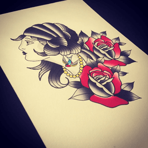 #traditional #tattoo #flash #drawing #TattooGirl 