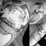 Tat No.20 Ponyo (first session) #tattoo #ponyo #anime #hayaomiyazaki #lines #bylazlodasilva