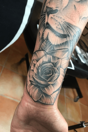 Rose 3rl only #rose #tatuagem #tattoostudiosittard #blackandgreytattoo #rosetattoo #fresh #ink #holland 