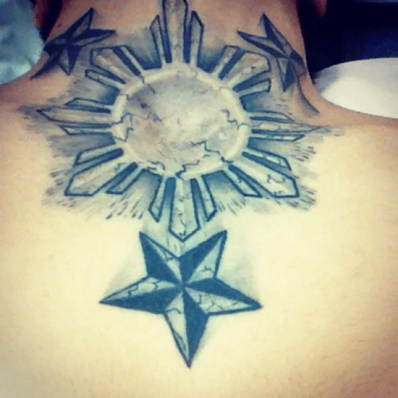 Tattoo uploaded by Seiji • 3 stars and the sun #ink#InkGang • Tattoodo