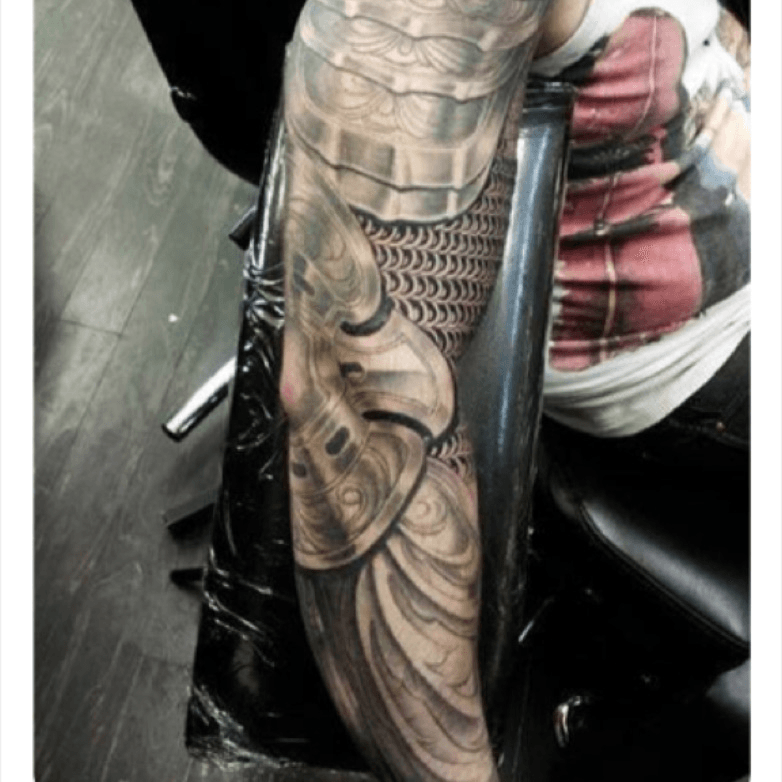 Warrior Shoulder Armor Tattoo  Armor tattoo Armor sleeve tattoo Body armor  tattoo