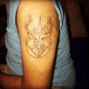 First #geometrictattoo #deer had fun creating this piece and tattooing it #ChooseYoPoison 