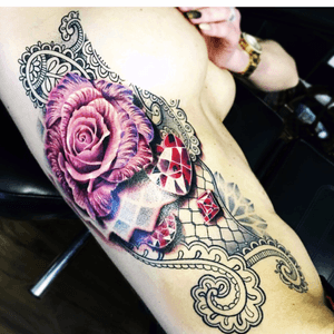 By Ryan Smith #rose #flower #paisley #lace #jewels 