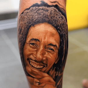 Bob Marley colour relism portrait by Khan #Khan #bobmarleyportrait #bobmarley #bobmarleytattoo #khantattoostudio #brisbane #numbskulled 