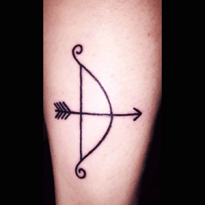 1st December 2016 - this is my third tattoo. I got it on my birthday as I am a sagittarius, and also as a reminder to move forward in life, onwards and upwards :)