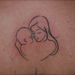 Mother and child #mother #child #outline #backtattoo #lovely 