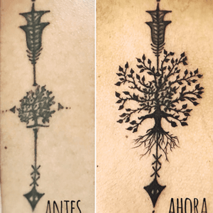 Un árbol que crece! #tattoo #amazingtattoos #beautifultattoo #ink #inked #inktattoo #tatuaje #smalltattoo #tattooexpress #tree #treetattoo #growingtree #arrow