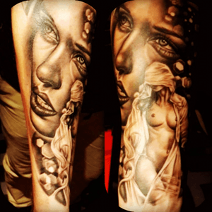 #tattooconvention #tattoooftheday #breast #nude #realism #blackandgrey #facetattoos 
