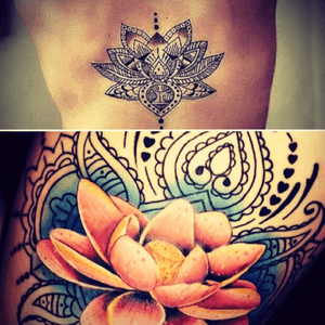 I'd love cross between these designs with more shading and colour to cover up a simple celtic knot outline on my lower back #megandreamtattoo #meganmassacre 
