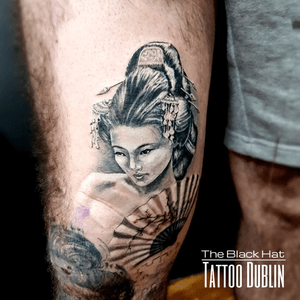 We have one more beautiful art piece done here @theblackhattattoodublin . Thanks all for the support . #realism #realistictattoo #geisha #geishatattoo #tattoo #tats #tattoodublin #tattooshop #dublin #realismtattoo #blackandgreytattoo #blackandgreyrealism 