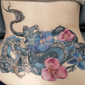 Cover up by Jason Higdon in Jacksonville, NC.#coverup #dragontattoo #dragon #japanesedragon #tattoosbyjasonhigdon #jacksonvillenc #Tattoodo 