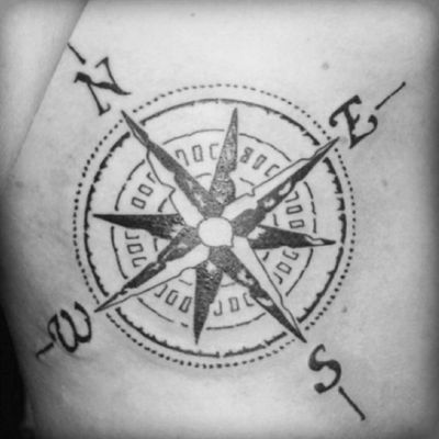 100 Awesome Compass Tattoo Designs, Art and Design