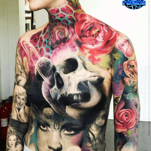 ##amazing #bodysuit #skull#flowers#portrait 